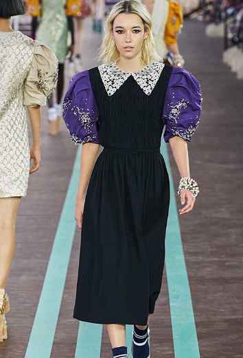 Sarah Synder walking for Miu Miu in Paris, France.